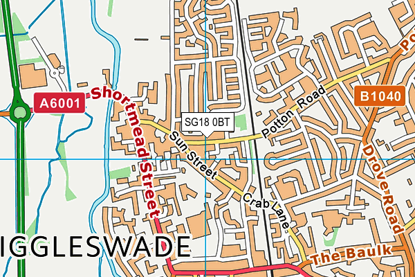 SG18 0BT map - OS VectorMap District (Ordnance Survey) SG18 0BT map - OS VectorMap District (Ordnance Survey)
