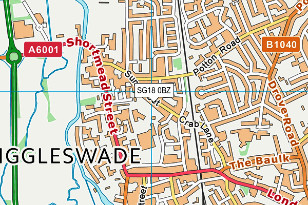 SG18 0BZ map - OS VectorMap District (Ordnance Survey) SG18 0BZ map - OS VectorMap District (Ordnance Survey)