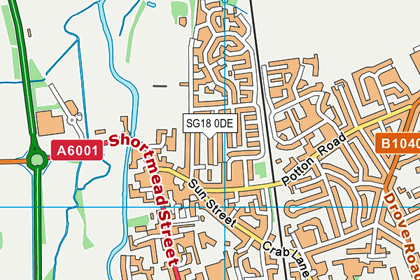 SG18 0DE map - OS VectorMap District (Ordnance Survey) SG18 0DE map - OS VectorMap District (Ordnance Survey)