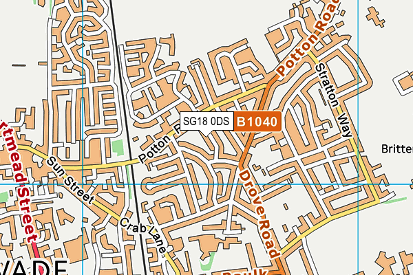 SG18 0DS map - OS VectorMap District (Ordnance Survey) SG18 0DS map - OS VectorMap District (Ordnance Survey)
