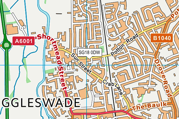 SG18 0DW map - OS VectorMap District (Ordnance Survey) SG18 0DW map - OS VectorMap District (Ordnance Survey)