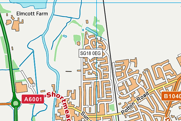SG18 0EG map - OS VectorMap District (Ordnance Survey) SG18 0EG map - OS VectorMap District (Ordnance Survey)
