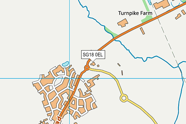 SG18 0EL map - OS VectorMap District (Ordnance Survey) SG18 0EL map - OS VectorMap District (Ordnance Survey)