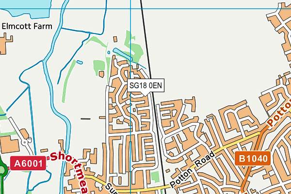 SG18 0EN map - OS VectorMap District (Ordnance Survey) SG18 0EN map - OS VectorMap District (Ordnance Survey)