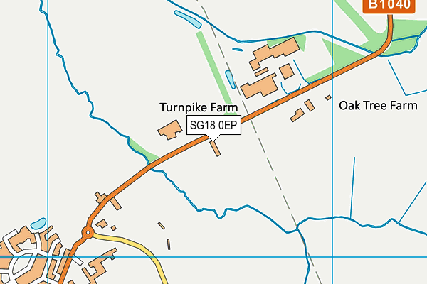 SG18 0EP map - OS VectorMap District (Ordnance Survey) SG18 0EP map - OS VectorMap District (Ordnance Survey)