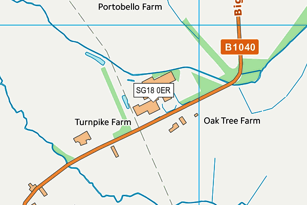 SG18 0ER map - OS VectorMap District (Ordnance Survey) SG18 0ER map - OS VectorMap District (Ordnance Survey)