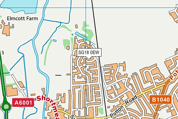 SG18 0EW map - OS VectorMap District (Ordnance Survey) SG18 0EW map - OS VectorMap District (Ordnance Survey)
