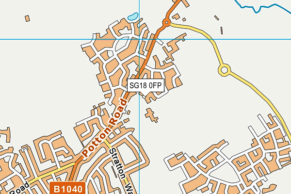 SG18 0FP map - OS VectorMap District (Ordnance Survey) SG18 0FP map - OS VectorMap District (Ordnance Survey)