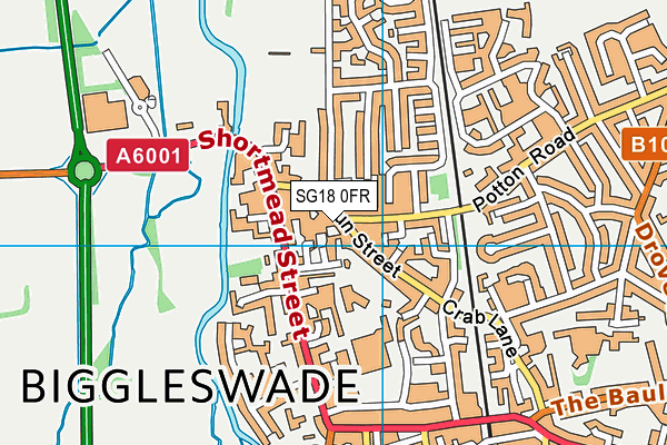 SG18 0FR map - OS VectorMap District (Ordnance Survey) SG18 0FR map - OS VectorMap District (Ordnance Survey)