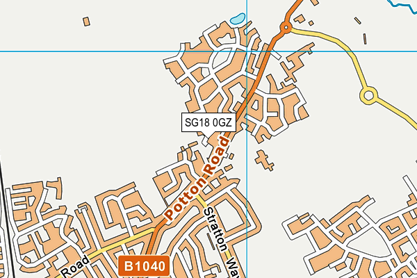 SG18 0GZ map - OS VectorMap District (Ordnance Survey) SG18 0GZ map - OS VectorMap District (Ordnance Survey)