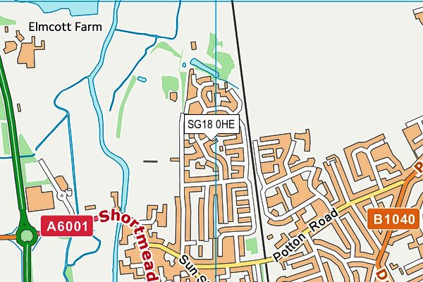 SG18 0HE map - OS VectorMap District (Ordnance Survey) SG18 0HE map - OS VectorMap District (Ordnance Survey)