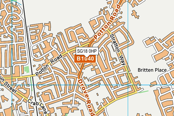 SG18 0HP map - OS VectorMap District (Ordnance Survey) SG18 0HP map - OS VectorMap District (Ordnance Survey)