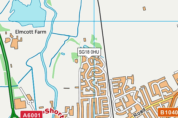 SG18 0HU map - OS VectorMap District (Ordnance Survey) SG18 0HU map - OS VectorMap District (Ordnance Survey)