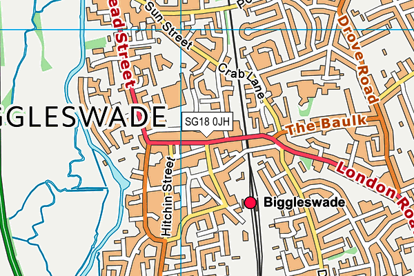 SG18 0JH map - OS VectorMap District (Ordnance Survey) SG18 0JH map - OS VectorMap District (Ordnance Survey)