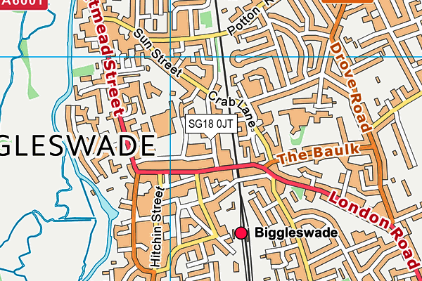 SG18 0JT map - OS VectorMap District (Ordnance Survey) SG18 0JT map - OS VectorMap District (Ordnance Survey)
