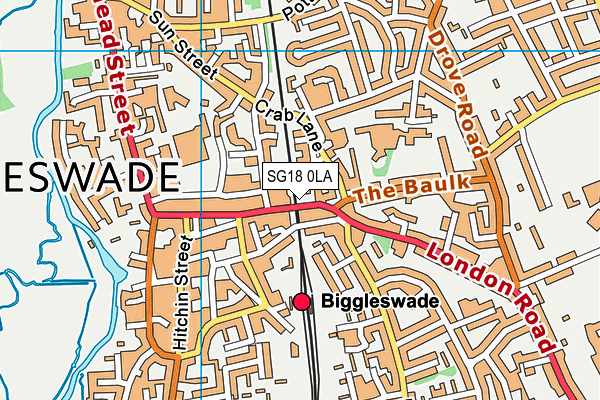SG18 0LA map - OS VectorMap District (Ordnance Survey) SG18 0LA map - OS VectorMap District (Ordnance Survey)