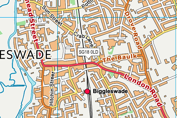 SG18 0LD map - OS VectorMap District (Ordnance Survey) SG18 0LD map - OS VectorMap District (Ordnance Survey)
