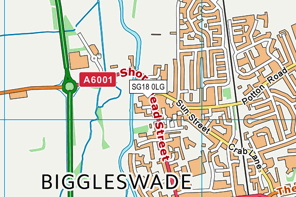 SG18 0LG map - OS VectorMap District (Ordnance Survey) SG18 0LG map - OS VectorMap District (Ordnance Survey)