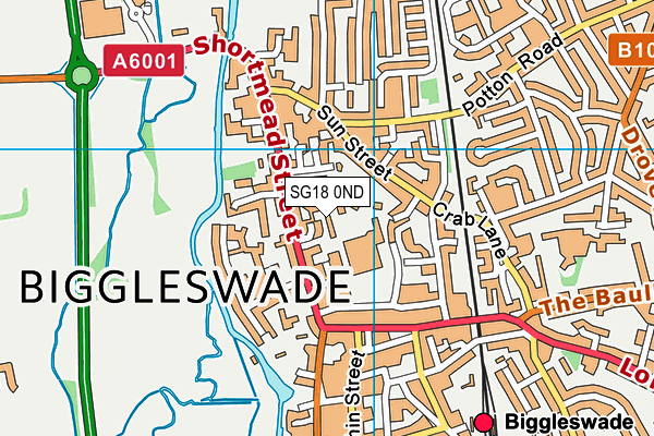 SG18 0ND map - OS VectorMap District (Ordnance Survey) SG18 0ND map - OS VectorMap District (Ordnance Survey)