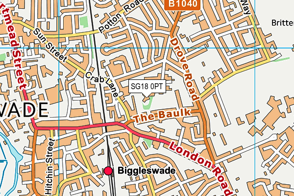 SG18 0PT map - OS VectorMap District (Ordnance Survey) SG18 0PT map - OS VectorMap District (Ordnance Survey)
