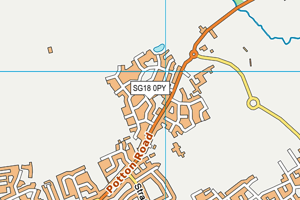 SG18 0PY map - OS VectorMap District (Ordnance Survey) SG18 0PY map - OS VectorMap District (Ordnance Survey)