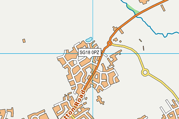 SG18 0PZ map - OS VectorMap District (Ordnance Survey) SG18 0PZ map - OS VectorMap District (Ordnance Survey)