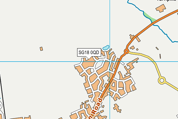 SG18 0QD map - OS VectorMap District (Ordnance Survey) SG18 0QD map - OS VectorMap District (Ordnance Survey)
