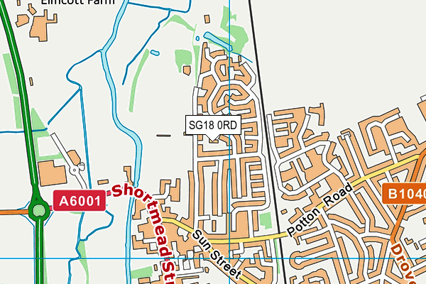 SG18 0RD map - OS VectorMap District (Ordnance Survey) SG18 0RD map - OS VectorMap District (Ordnance Survey)