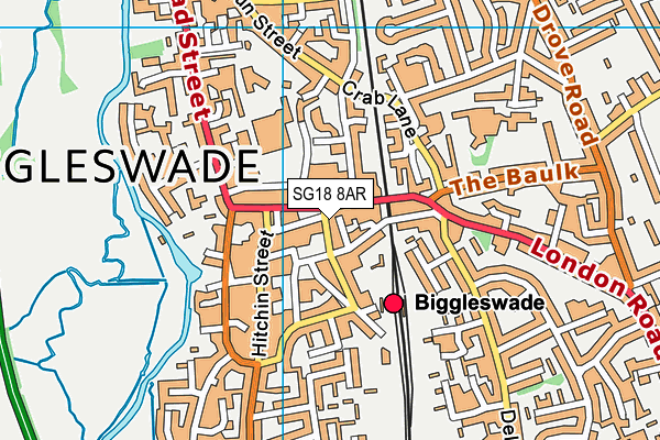 SG18 8AR map - OS VectorMap District (Ordnance Survey) SG18 8AR map - OS VectorMap District (Ordnance Survey)