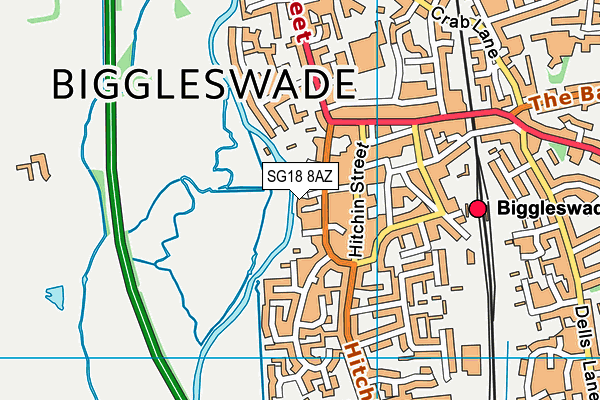 SG18 8AZ map - OS VectorMap District (Ordnance Survey) SG18 8AZ map - OS VectorMap District (Ordnance Survey)