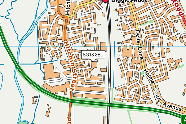 SG18 8BU map - OS VectorMap District (Ordnance Survey) SG18 8BU map - OS VectorMap District (Ordnance Survey)