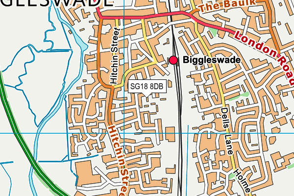 SG18 8DB map - OS VectorMap District (Ordnance Survey) SG18 8DB map - OS VectorMap District (Ordnance Survey)