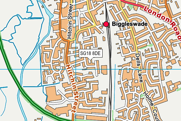 SG18 8DE map - OS VectorMap District (Ordnance Survey) SG18 8DE map - OS VectorMap District (Ordnance Survey)