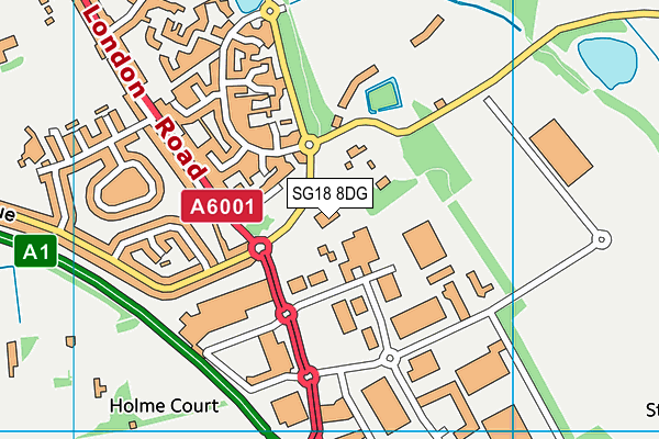 SG18 8DG map - OS VectorMap District (Ordnance Survey) SG18 8DG map - OS VectorMap District (Ordnance Survey)