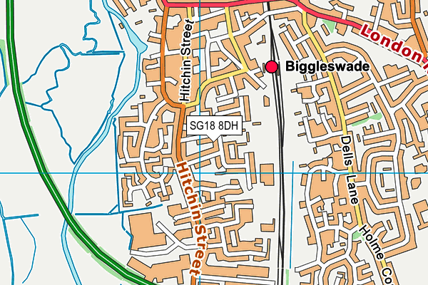 SG18 8DH map - OS VectorMap District (Ordnance Survey) SG18 8DH map - OS VectorMap District (Ordnance Survey)
