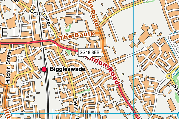 SG18 8EB map - OS VectorMap District (Ordnance Survey) SG18 8EB map - OS VectorMap District (Ordnance Survey)