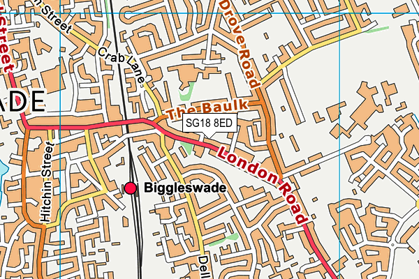 SG18 8ED map - OS VectorMap District (Ordnance Survey) SG18 8ED map - OS VectorMap District (Ordnance Survey)