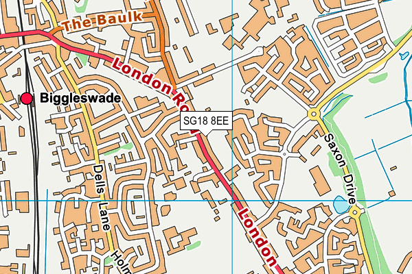 SG18 8EE map - OS VectorMap District (Ordnance Survey) SG18 8EE map - OS VectorMap District (Ordnance Survey)