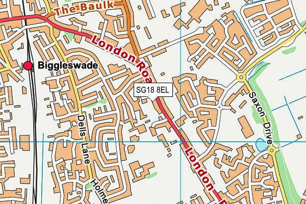 SG18 8EL map - OS VectorMap District (Ordnance Survey)
