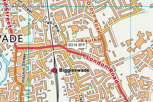 SG18 8FP map - OS VectorMap District (Ordnance Survey) SG18 8FP map - OS VectorMap District (Ordnance Survey)