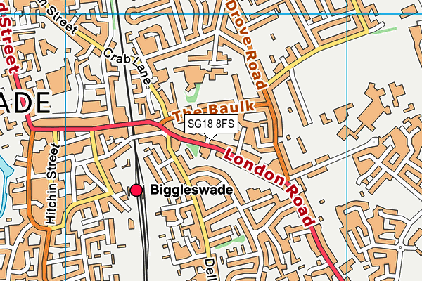 SG18 8FS map - OS VectorMap District (Ordnance Survey) SG18 8FS map - OS VectorMap District (Ordnance Survey)
