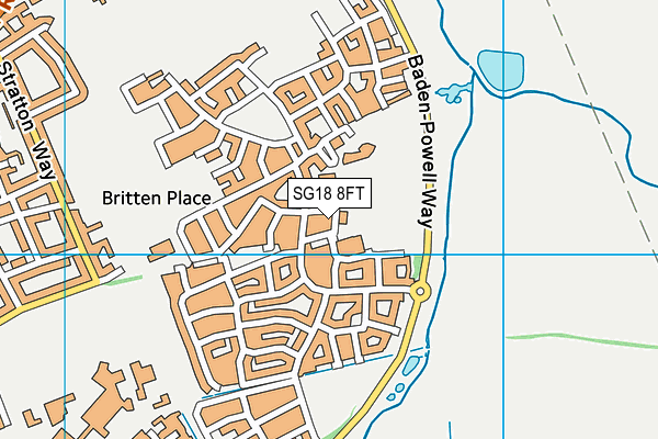 SG18 8FT map - OS VectorMap District (Ordnance Survey) SG18 8FT map - OS VectorMap District (Ordnance Survey)