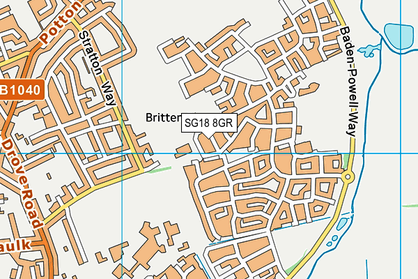 SG18 8GR map - OS VectorMap District (Ordnance Survey) SG18 8GR map - OS VectorMap District (Ordnance Survey)