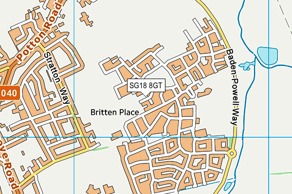 SG18 8GT map - OS VectorMap District (Ordnance Survey) SG18 8GT map - OS VectorMap District (Ordnance Survey)