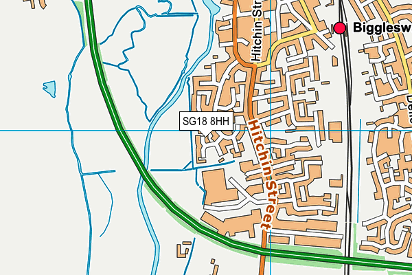 SG18 8HH map - OS VectorMap District (Ordnance Survey) SG18 8HH map - OS VectorMap District (Ordnance Survey)