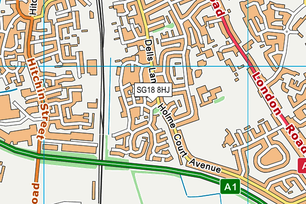 SG18 8HJ map - OS VectorMap District (Ordnance Survey) SG18 8HJ map - OS VectorMap District (Ordnance Survey)
