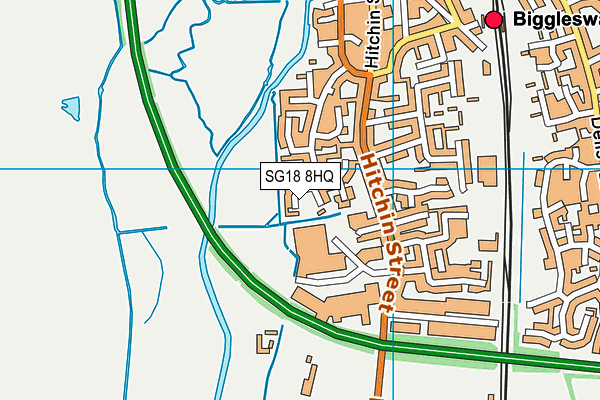 SG18 8HQ map - OS VectorMap District (Ordnance Survey) SG18 8HQ map - OS VectorMap District (Ordnance Survey)