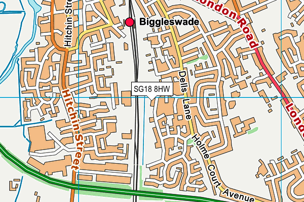 SG18 8HW map - OS VectorMap District (Ordnance Survey) SG18 8HW map - OS VectorMap District (Ordnance Survey)