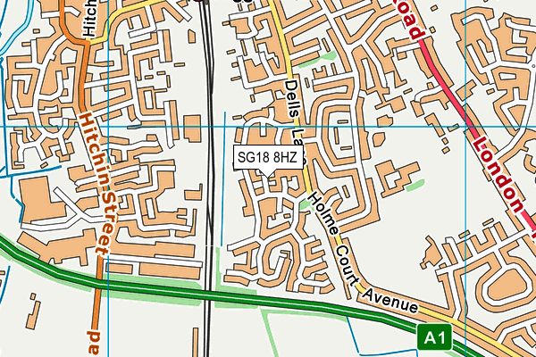 SG18 8HZ map - OS VectorMap District (Ordnance Survey) SG18 8HZ map - OS VectorMap District (Ordnance Survey)