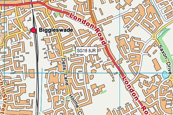 SG18 8JR map - OS VectorMap District (Ordnance Survey) SG18 8JR map - OS VectorMap District (Ordnance Survey)